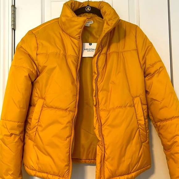 NEW ARIZONA JEAN CO Women’s Gold Puffer Jacket Size XS - Picture 2 of 4